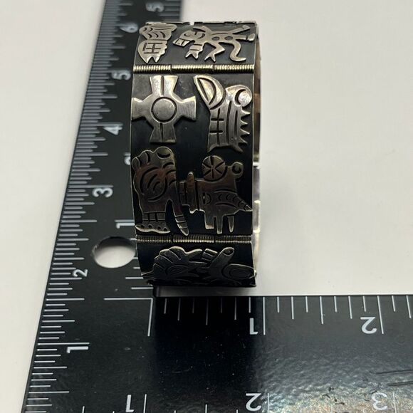 925 CF made in Mexico “Los Ballesteros Taxco” Artistic Bracelet - Picture 7 of 7